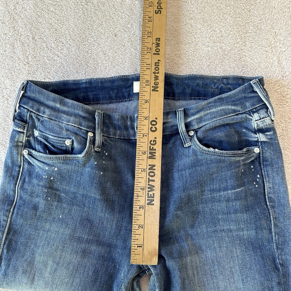 Mother‎ Sz 25 The Looker Ankle Fray Jeans Blue Skinny Slim Stretch Double Time - Picture 8 of 13